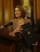 Speaker Pelosi With Enrolled Bill